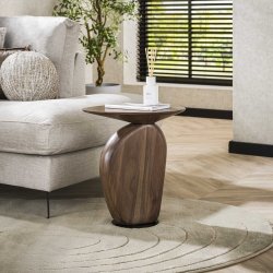 Girona - Sofabord i massiv mrkebrun akacietr, hjde 50 cm.