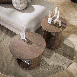 Girona - Sofabord i massiv mrkebrun akacietr, hjde 56 cm.