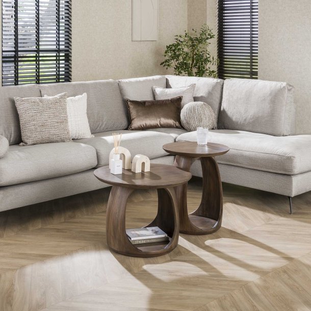 Girona - Sofabord i massiv mrkebrun akacietr, hjde 46 cm.