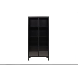 Calaf - Skab i sort metal med glasl�ge, h�jde 190 cm.