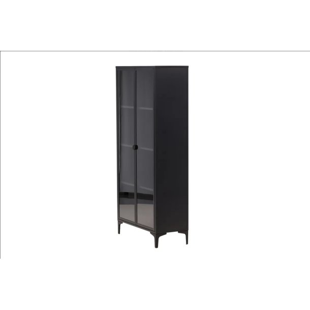 Calaf - Skab i sort metal med glasl�ge, h�jde 190 cm.