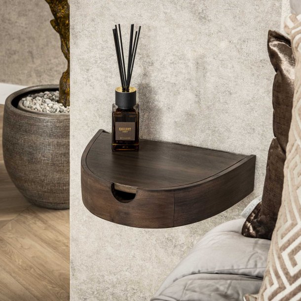 Cove- 2 sengeborde i brun massiv akacietr