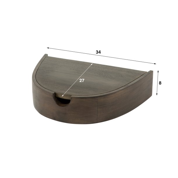 Cove- 2 sengeborde i brun massiv akacietr