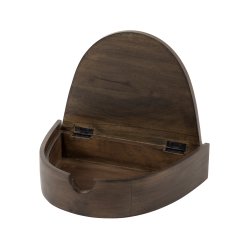 Cove- 2 sengeborde i brun massiv akacietr