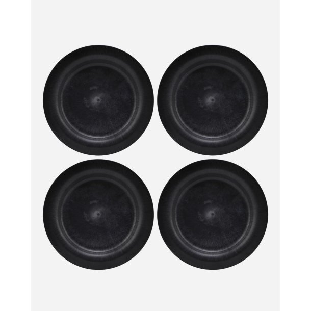 Tallerken, Serveur, Sort, 4 stk.