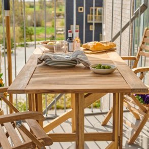 Expa - Matbord med fllfunktion, teak, 65 x 130 cm.