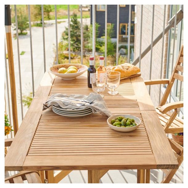 Expa - Spisebord med folde funktion, teak, 65 x 130 cm.