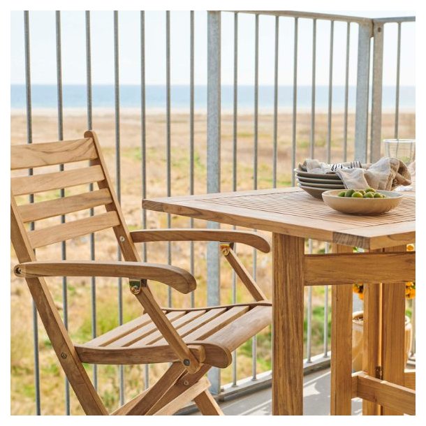 Expa - Spisebord med folde funktion, teak, 65 x 130 cm.