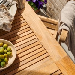 Expa - Spisebord med folde funktion, teak, 65 x 130 cm.