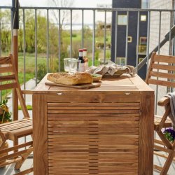 Expa - Spisebord med folde funktion, teak, 65 x 130 cm.