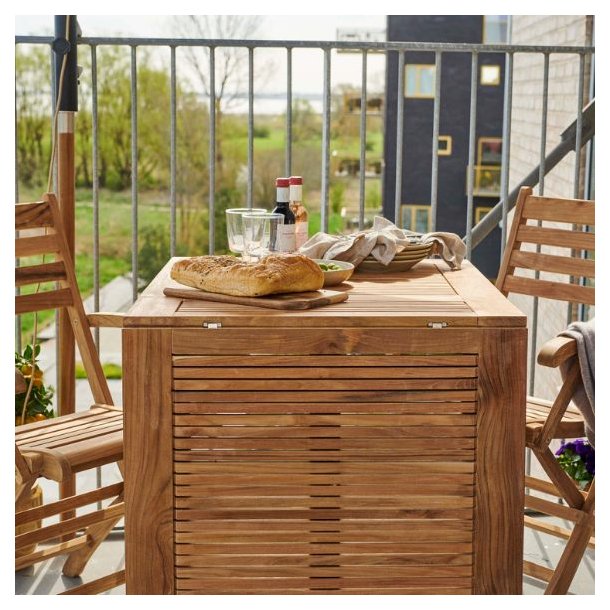 Expa - Spisebord med folde funktion, teak, 65 x 130 cm.
