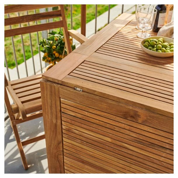 Expa - Spisebord med folde funktion, teak, 65 x 130 cm.