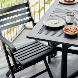 Expa - Spisebord med folde funktion, sort mahogni, 65 x 130 cm.