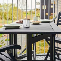 Expa - Spisebord med folde funktion, sort mahogni, 65 x 130 cm.
