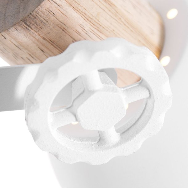 Puerto - Gulvlampe i tr og hvidt metal 