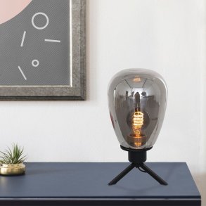 Espejo - Bordslampa i glas och metall med spegeleffekt, hjd 28 cm