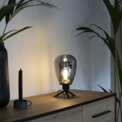 Espejo - Bordlampe i glas og metal med spejl effekt, hjde 28 cm