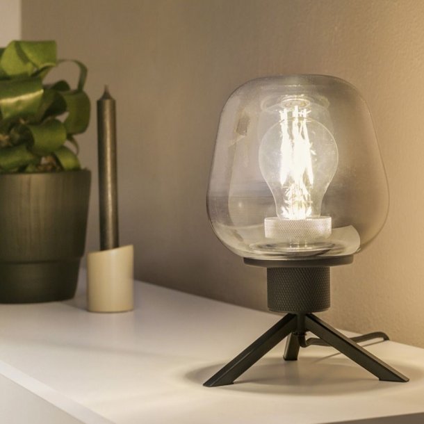 Espejo - Bordlampe i glas og metal med spejl effekt, hjde 23 cm