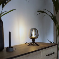 Espejo - Bordlampe i glas og metal med spejl effekt, hjde 23 cm