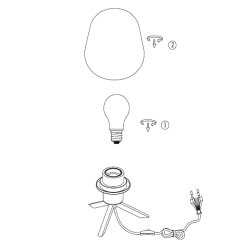 Espejo - Bordlampe i glas og metal med spejl effekt, hjde 23 cm