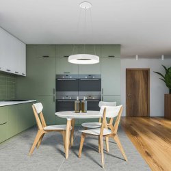 Anillo - loftlampe med en ring af metal og glas, 4 slags finish