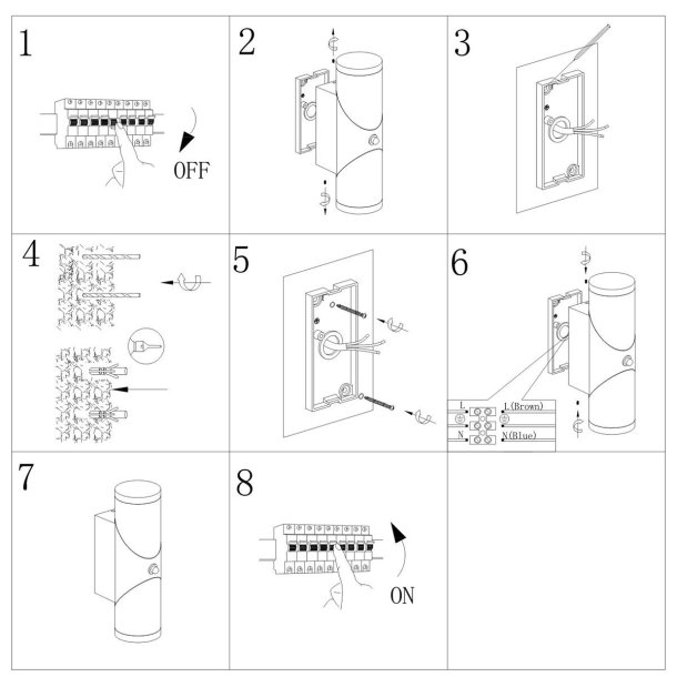 Burgos - udendrslampe i sort metal og glas