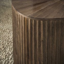 Mayas - Sofabordsst med to organisk formede firkantede borde i brunt teaktr