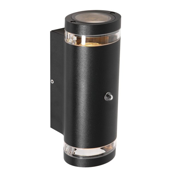 Baza - Udendrslampe i sort metal og glas med sensor
