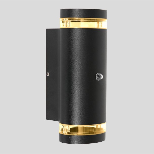 Baza - Udendrslampe i sort metal og glas med sensor