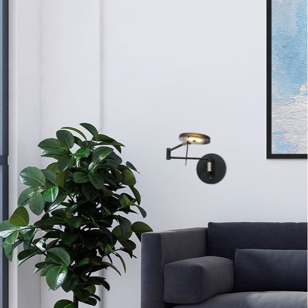 Depp - vglampe med dobbelt svingarm i metal