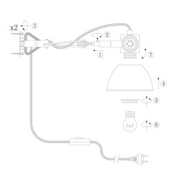 Bates - vglampe i to metal farver