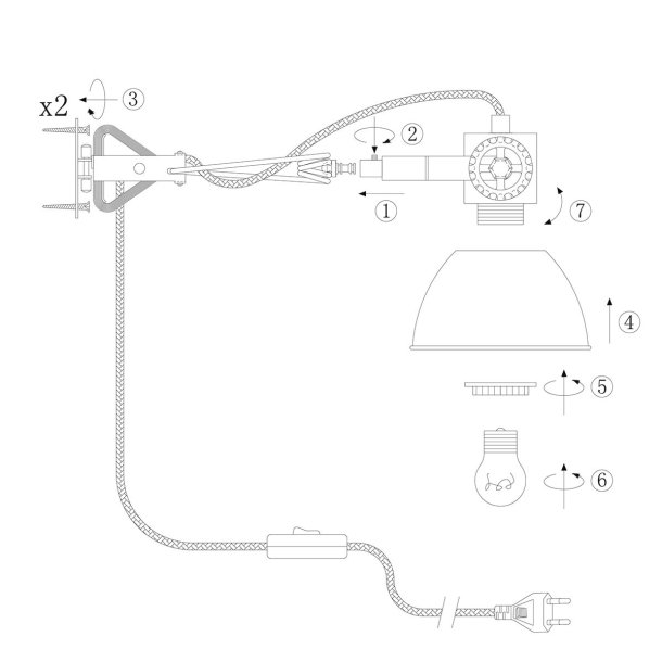 Bates - vglampe i to metal farver