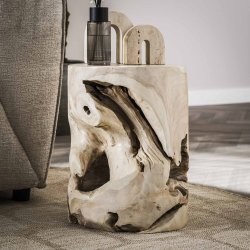 Sali - Sofabord i unik hndlavet hvid teaktr