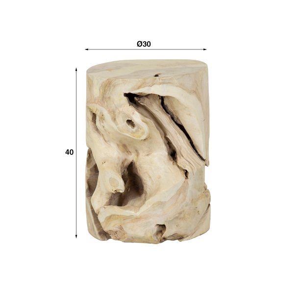 Sali - Sofabord i unik hndlavet hvid teaktr