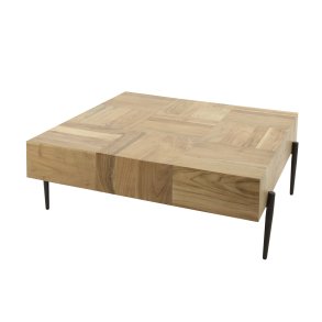 Block - Sofabord i massiv akacietræ, 90 x 90 cm.