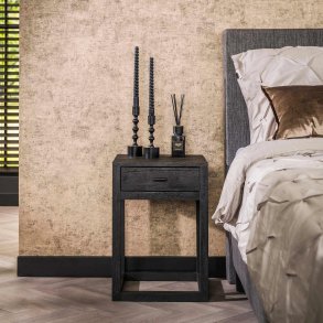 Bandeja- Sngbord med lda i massivt svart akaciatr