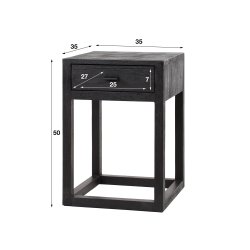 Bandeja- Sengebord med skuffe i massiv sort akacie tr