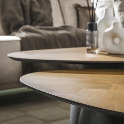 Lex - 2 Sofaborde i genbrugs teakfiner og metal