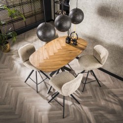 Zibetta - Barbord i genbrugsteak og sort metal