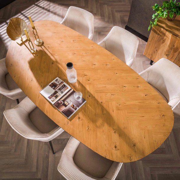 Zotti - Spisebord i genbrugs teak finer, 105 x 215 cm.