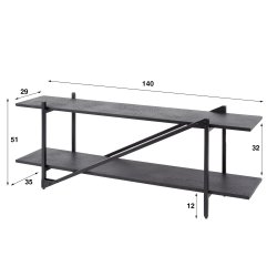 Namu - Tv bord i gr-sort metal, bredde 140 cm.