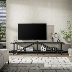 Namu - Tv bord i gr-sort metal, bredde 220 cm.