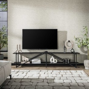 Namu - Tv bord i grå-sort metal, bredde 220 cm.