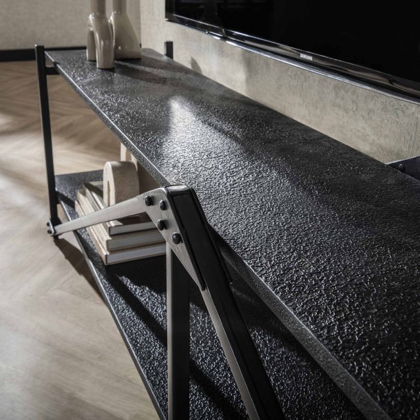 Namu - Tv bord i gr-sort metal, bredde 220 cm.