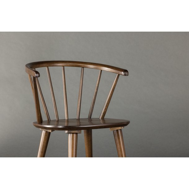 Dobby - 2 Spisebordsstole i massiv mokkafarvet lakeret tr�