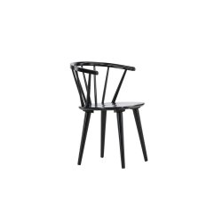 Dobby - 2 Spisebordsstole i massiv sortlakeret tr�