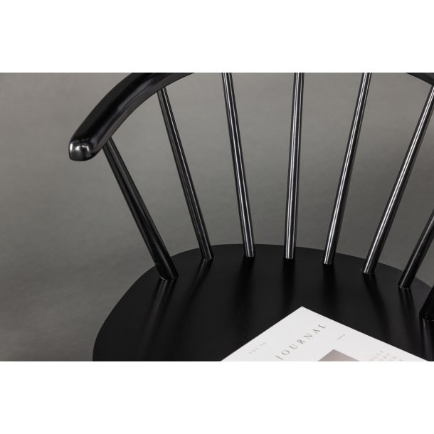 Dobby - 2 Spisebordsstole i massiv sortlakeret tr�