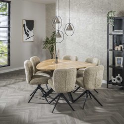 Surrey - Spisebord i akacietr og sort metal, 135 x 135 cm.