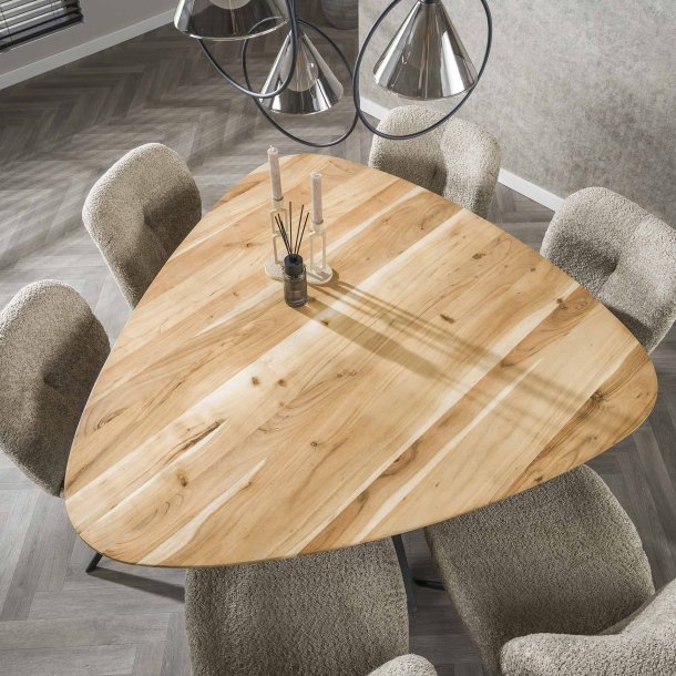 Surrey - Spisebord i akacietr og sort metal, 135 x 135 cm.