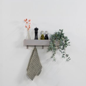 Maxi - Hylla, krok i silkeslen taupemetall med 5 krokar